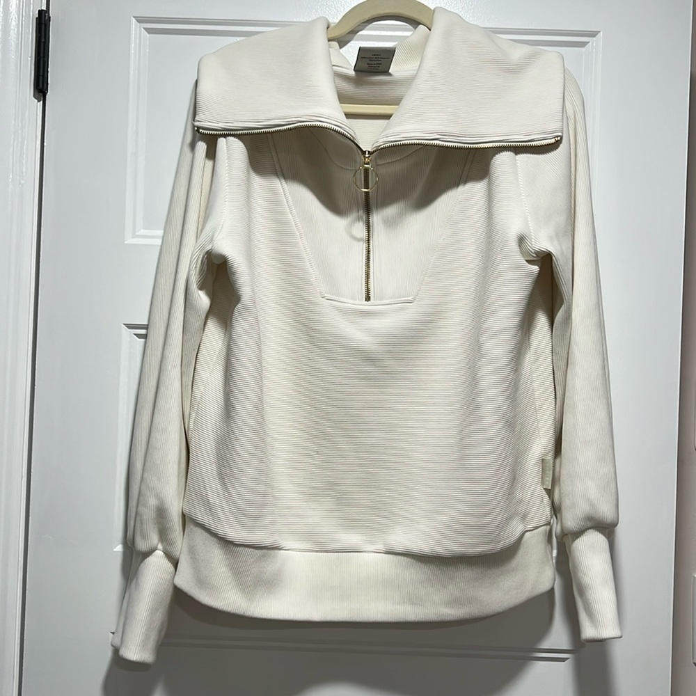 Varley Vine Half Zip Pullover in Cream